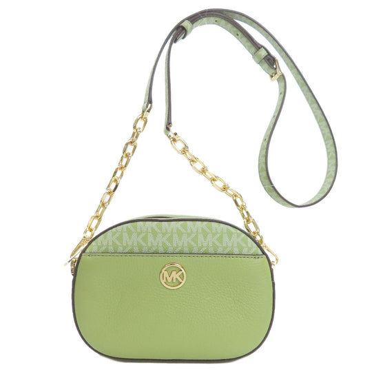 MICHAEL KORS Shoulder Bag leather green ChainShoulder Women Used Authentic