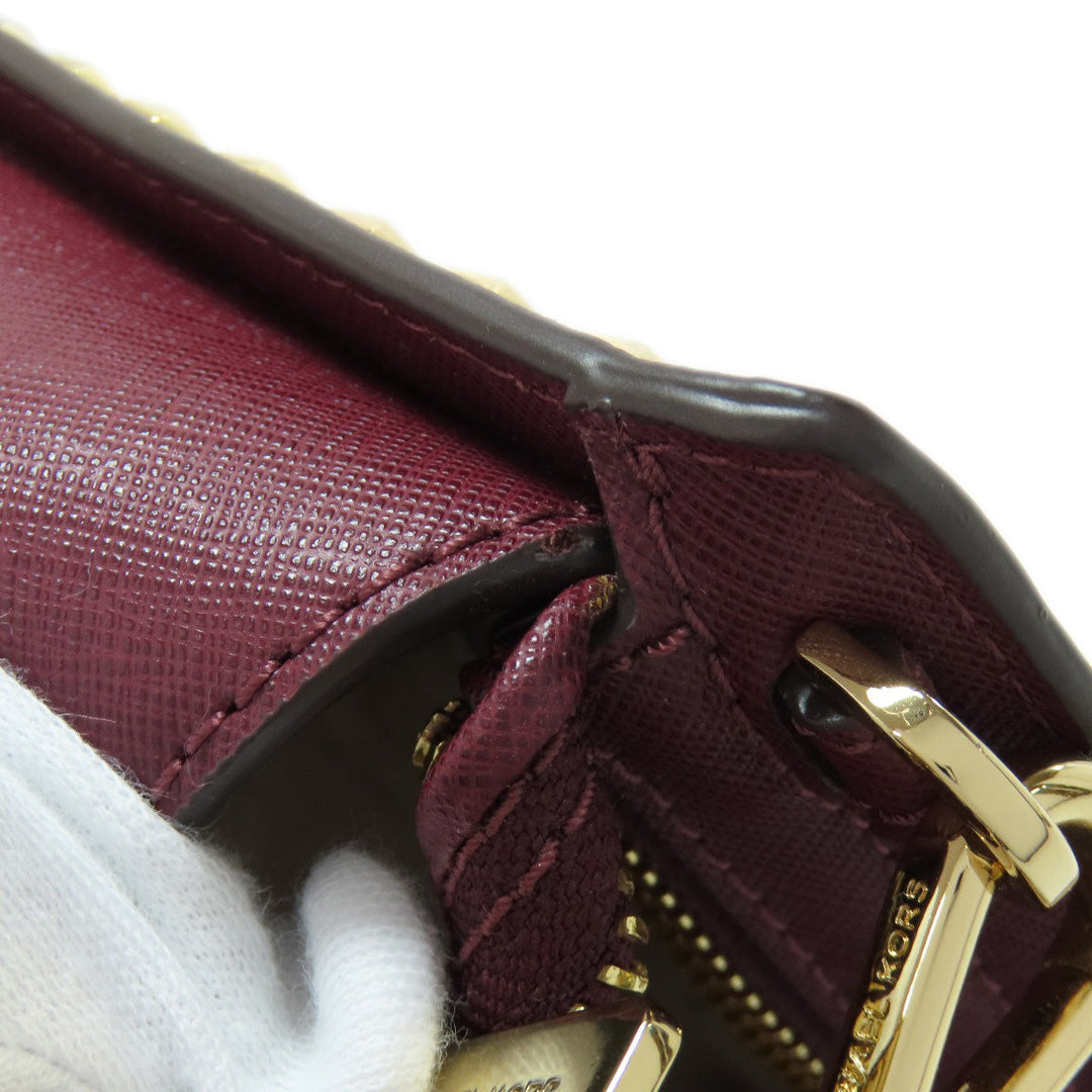 MICHAEL KORS Shoulder Bag PVC wine-red logo Women Used Authentic
