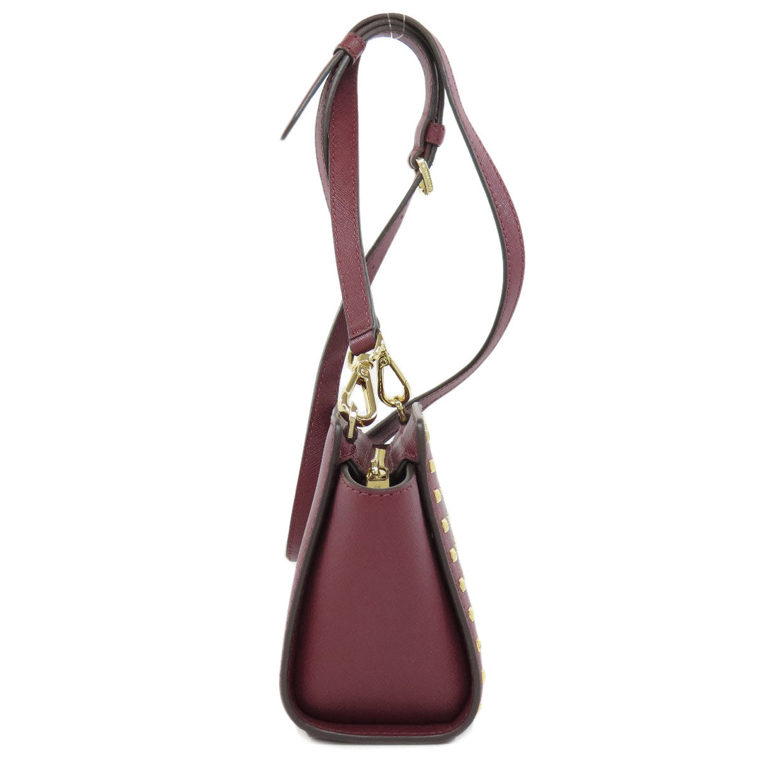 MICHAEL KORS Shoulder Bag PVC wine-red logo Women Used Authentic