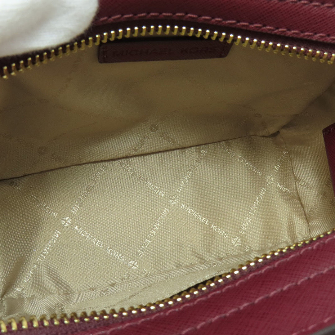 MICHAEL KORS Shoulder Bag PVC wine-red logo Women Used Authentic