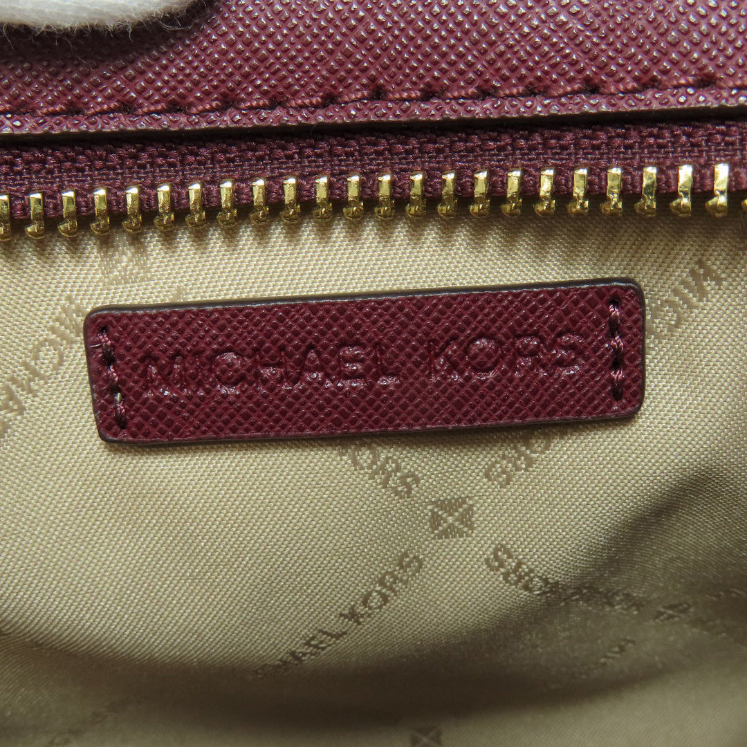 MICHAEL KORS Shoulder Bag PVC wine-red logo Women Used Authentic