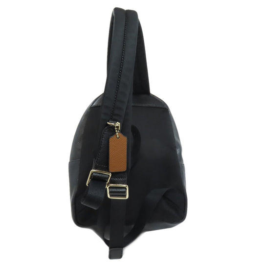 COACH Backpack F38395 PVC multicolor Leopard Pattern Women Used Authentic