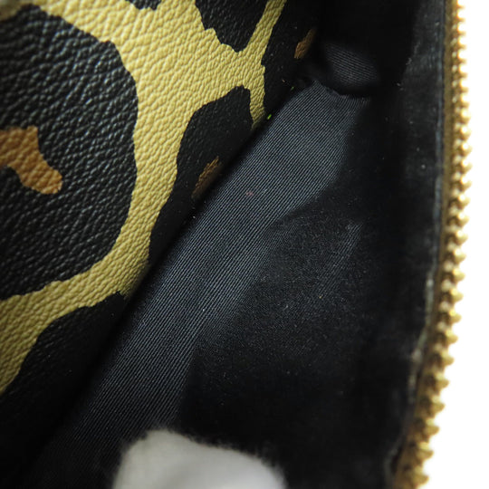 COACH Backpack F38395 PVC multicolor Leopard Pattern Women Used Authentic