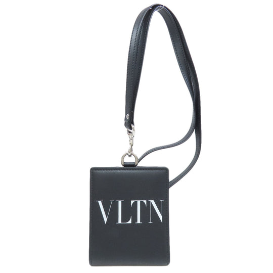 Valentino Bifold Wallet leather black neck wallet Women Used Authentic