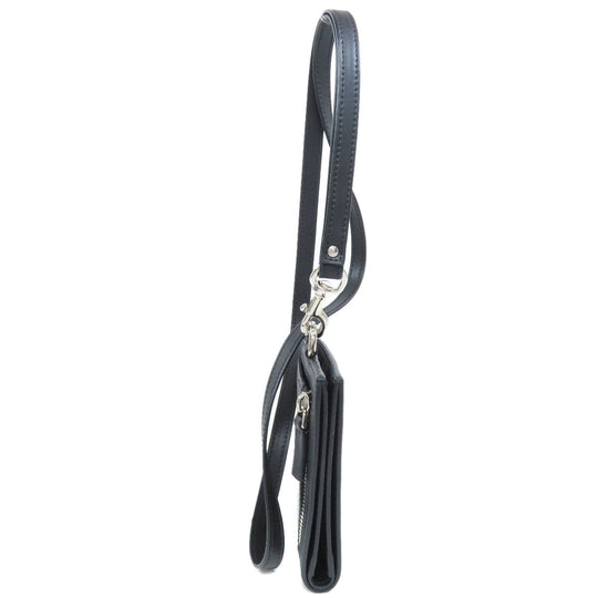 Valentino Bifold Wallet leather black neck wallet Women Used Authentic