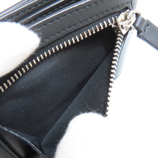 Valentino Bifold Wallet leather black neck wallet Women Used Authentic