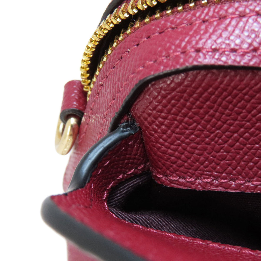 COACH Handbag 91146 leather Red Mini Carryall 2WAY Women Used Authentic