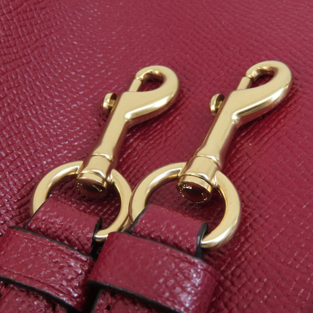 COACH Handbag 91146 leather Red Mini Carryall 2WAY Women Used Authentic