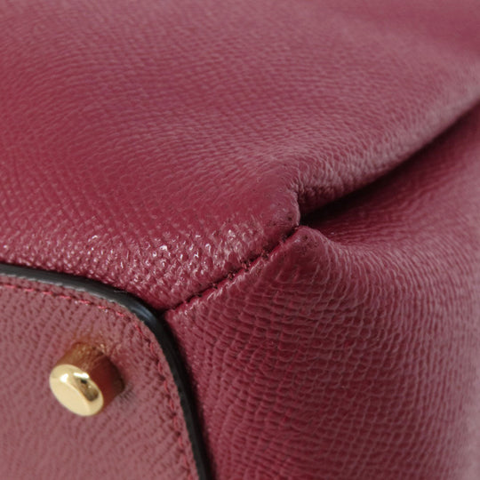 COACH Handbag 91146 leather Red Mini Carryall 2WAY Women Used Authentic