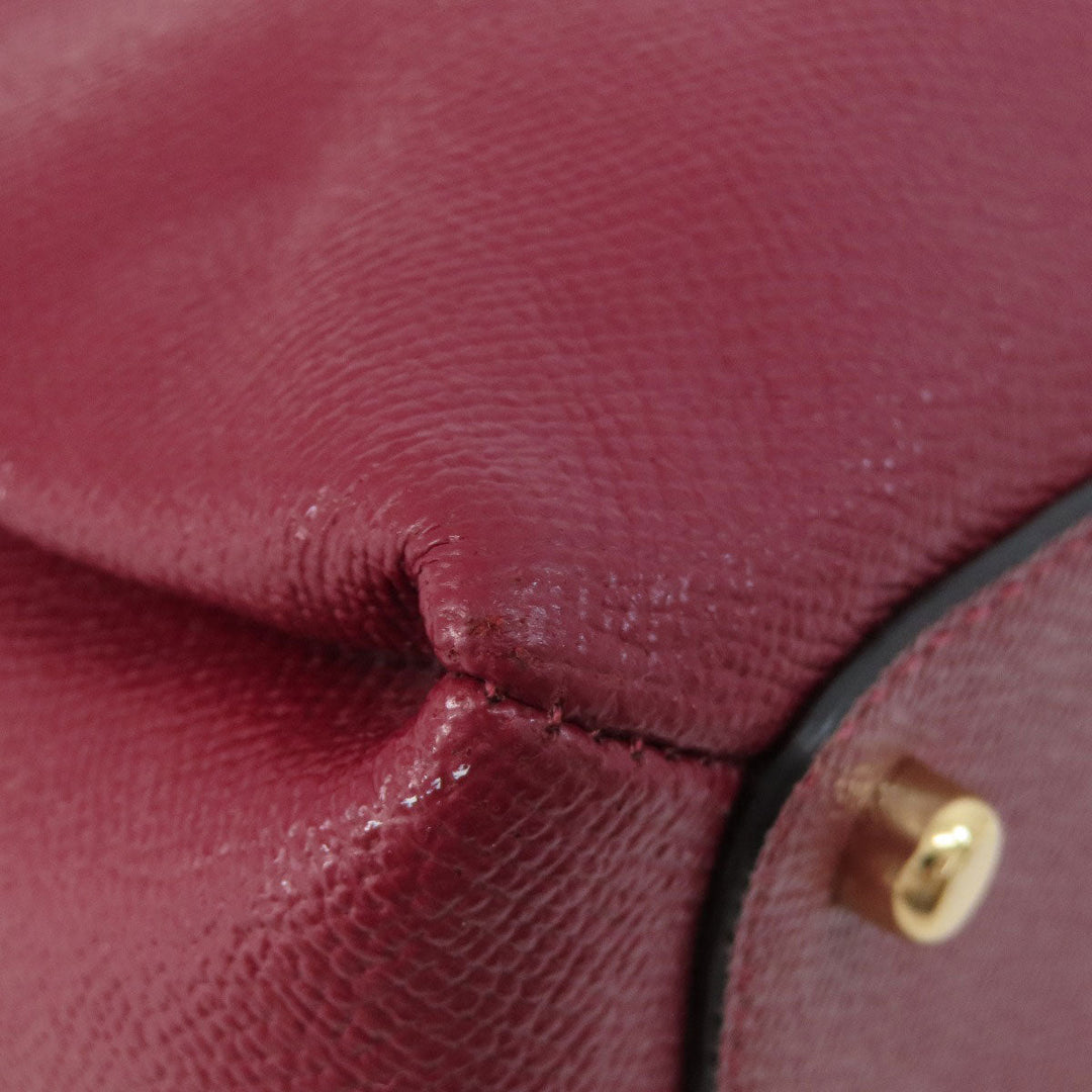 COACH Handbag 91146 leather Red Mini Carryall 2WAY Women Used Authentic