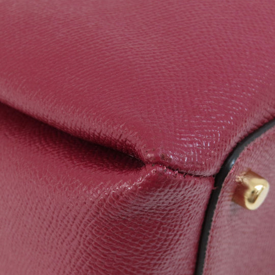 COACH Handbag 91146 leather Red Mini Carryall 2WAY Women Used Authentic