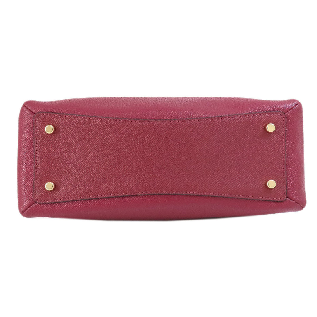 COACH Handbag 91146 leather Red Mini Carryall 2WAY Women Used Authentic