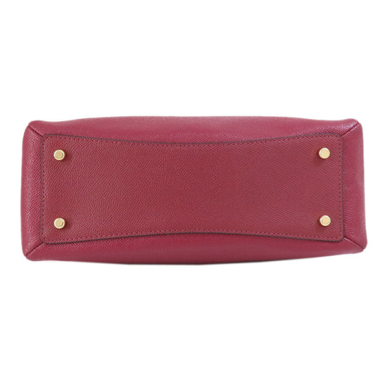 COACH Handbag 91146 leather Red Mini Carryall 2WAY Women Used Authentic