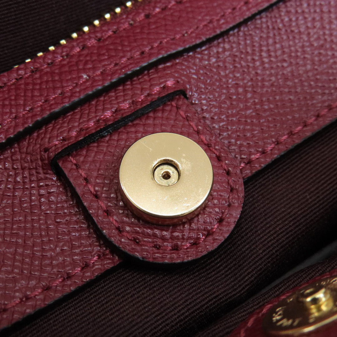 COACH Handbag 91146 leather Red Mini Carryall 2WAY Women Used Authentic