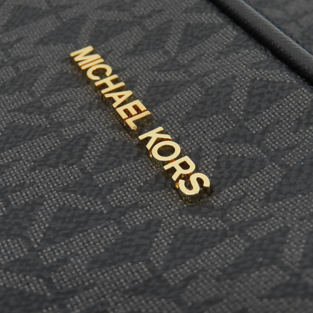 MICHAEL KORS Shoulder Bag PVC black MK signature Women Used Authentic