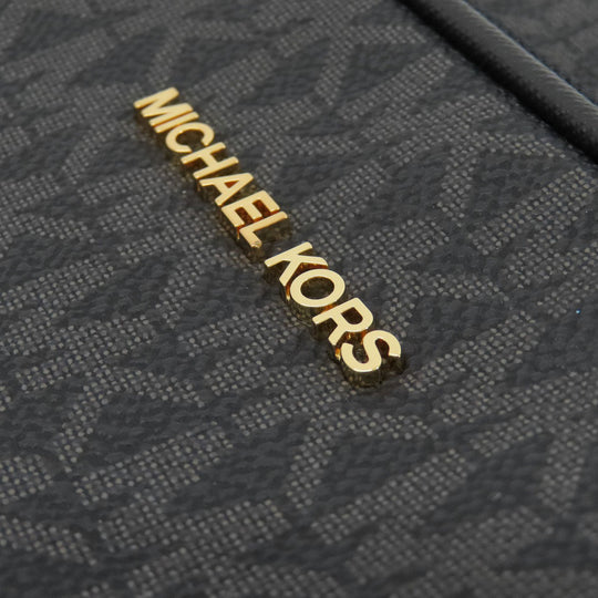 MICHAEL KORS Shoulder Bag PVC black MK signature Women Used Authentic