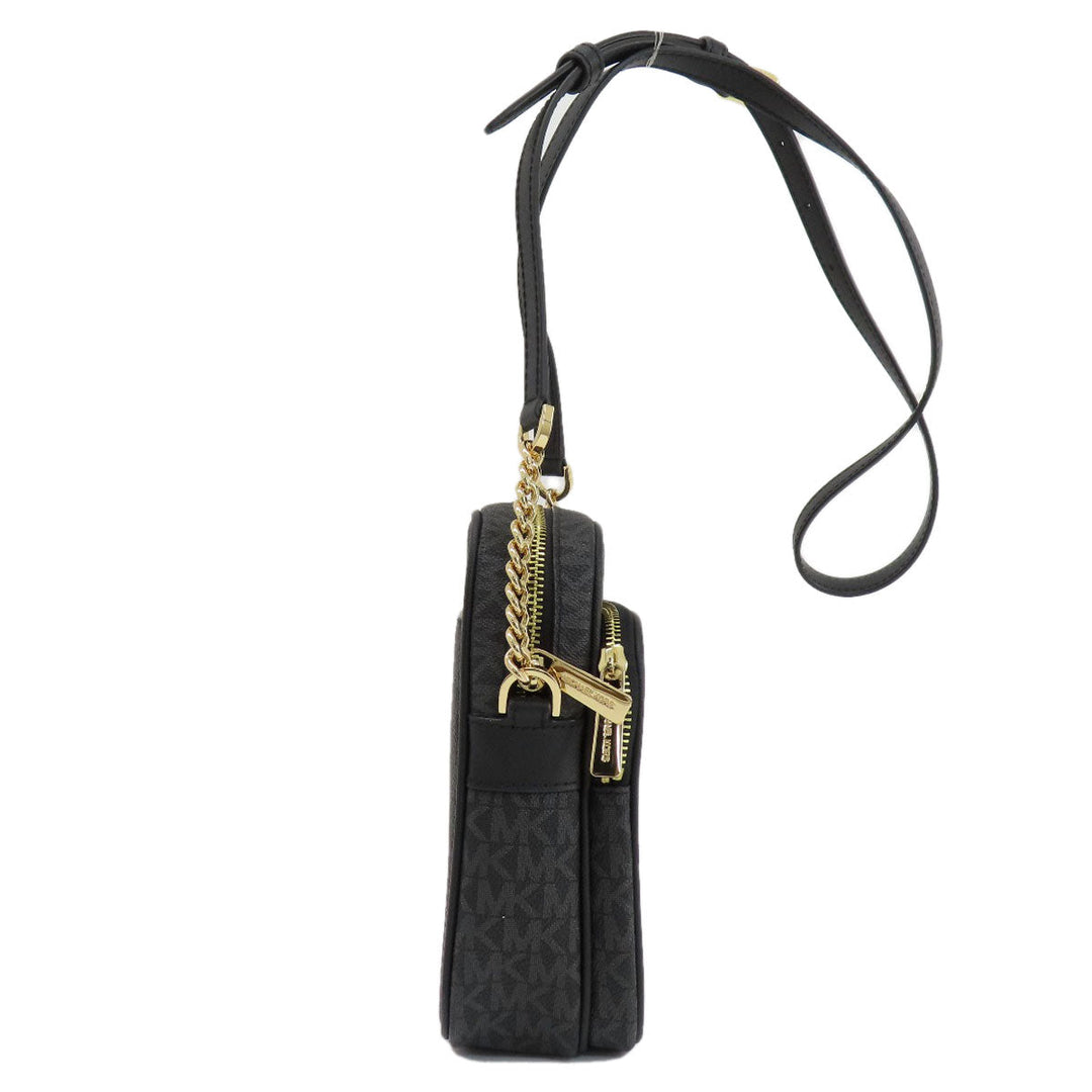 MICHAEL KORS Shoulder Bag PVC black MK signature Women Used Authentic