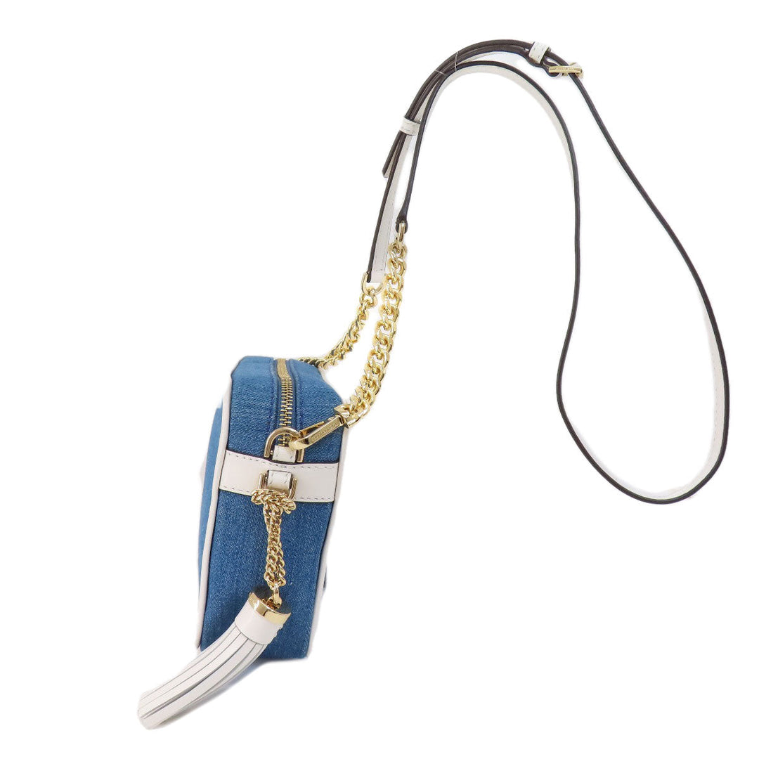 MICHAEL KORS Shoulder Bag denim blue ChainShoulder Women Used Authentic