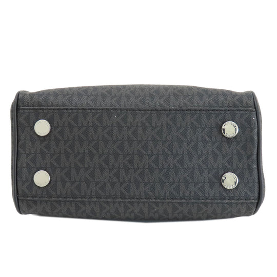 MICHAEL KORS Handbag PVC black MK Signature 2WAY Women Used Authentic