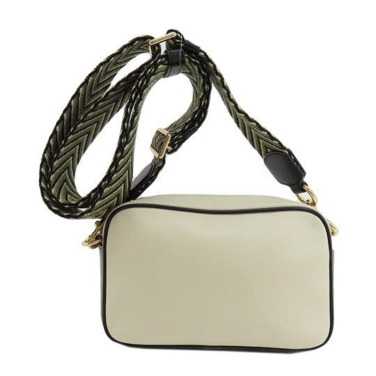 MARC JACOBS Shoulder Bag leather white logo Women Used Authentic