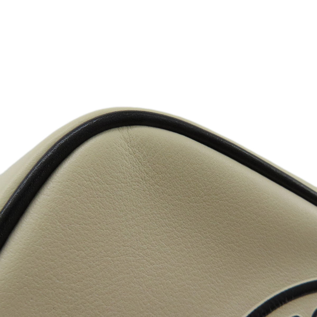 MARC JACOBS Shoulder Bag leather white logo Women Used Authentic