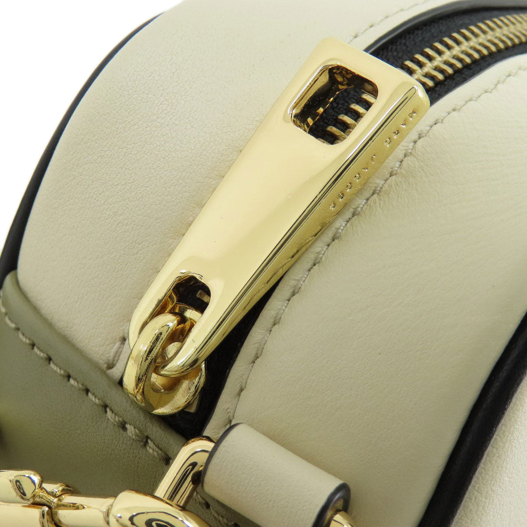 MARC JACOBS Shoulder Bag leather white logo Women Used Authentic