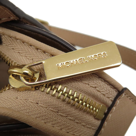 MICHAEL KORS Shoulder Bag PVC beige logo Women Used Authentic