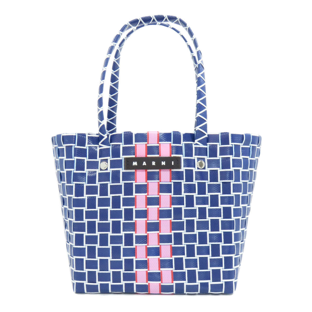 MARNI Handbag polypropylene Navy logo Women Used Authentic