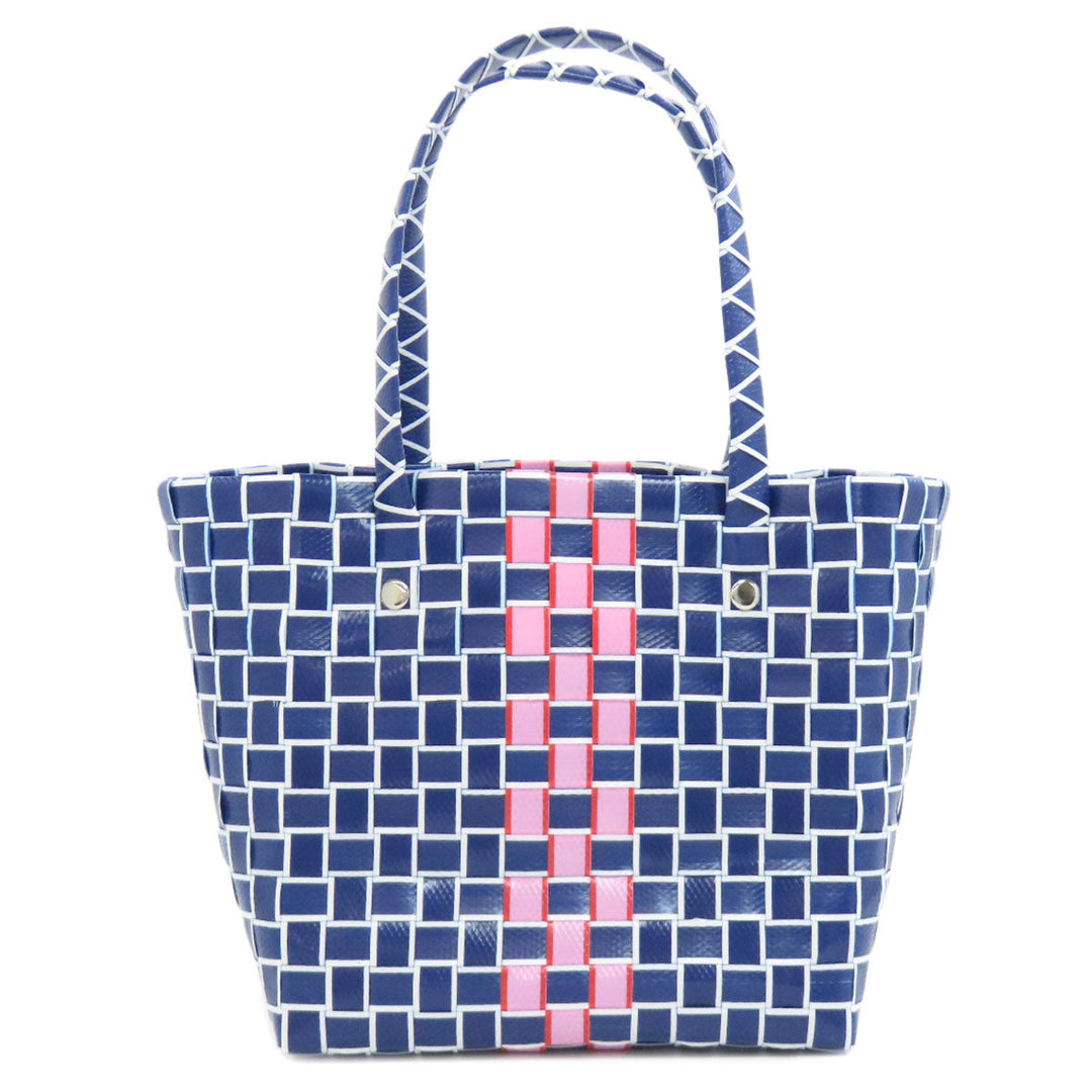 MARNI Handbag polypropylene Navy logo Women Used Authentic
