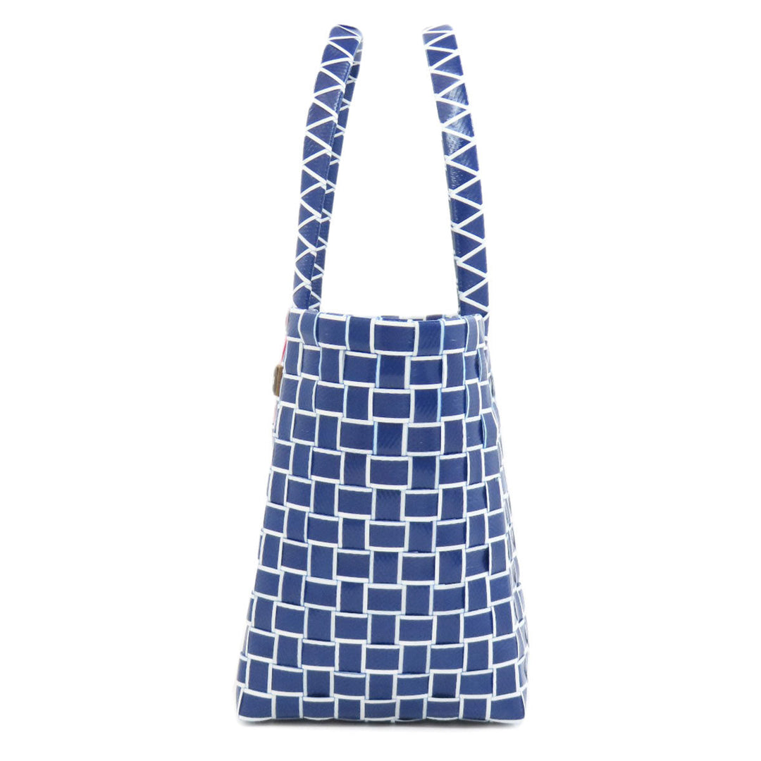 MARNI Handbag polypropylene Navy logo Women Used Authentic