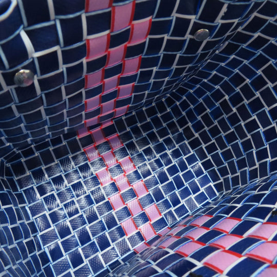 MARNI Handbag polypropylene Navy logo Women Used Authentic