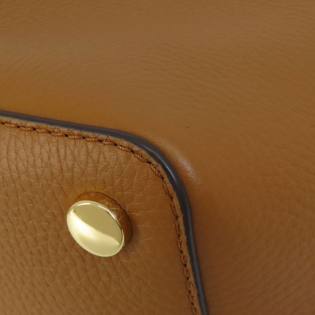 MICHAEL KORS Tote Bag leather Brown logo Women Used Authentic