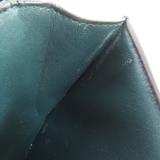 CELINE Shoulder Bag leather green Classic box Women Used Authentic