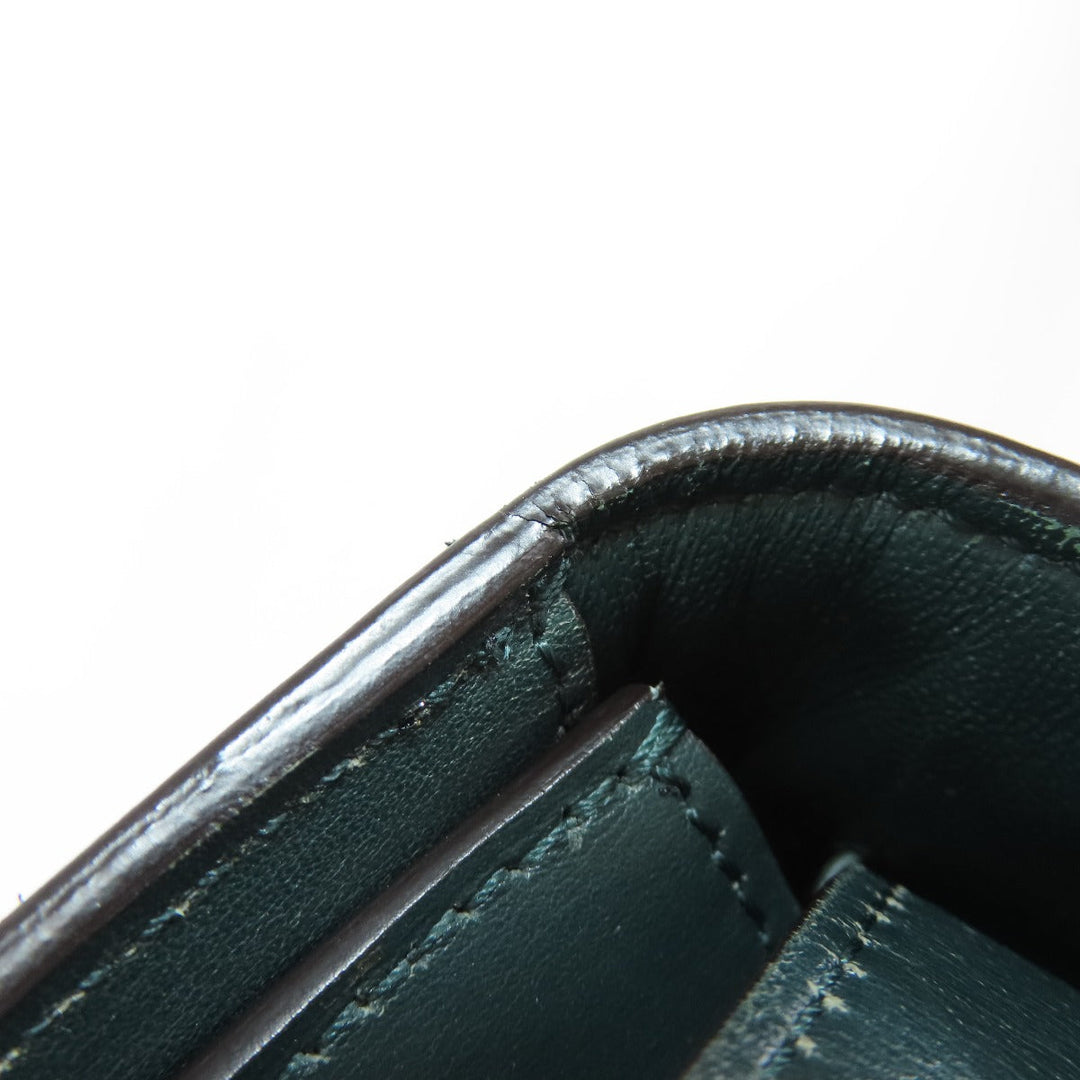 CELINE Shoulder Bag leather green Classic box Women Used Authentic