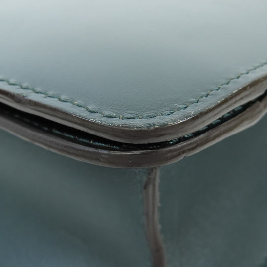 CELINE Shoulder Bag leather green Classic box Women Used Authentic