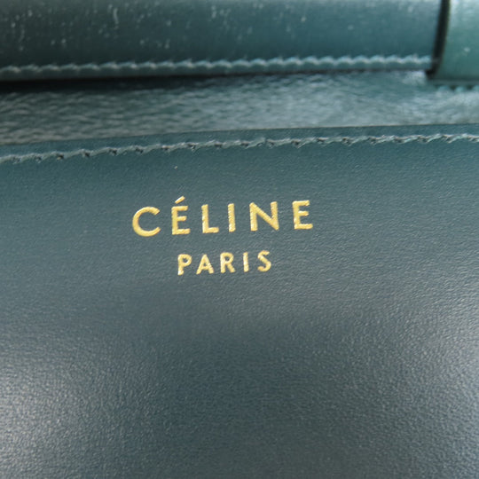 CELINE Shoulder Bag leather green Classic box Women Used Authentic