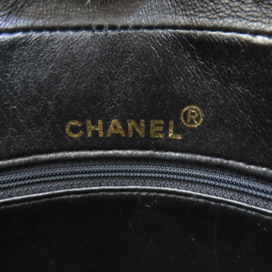 CHANEL Shoulder Bag lambskin black Matrasse