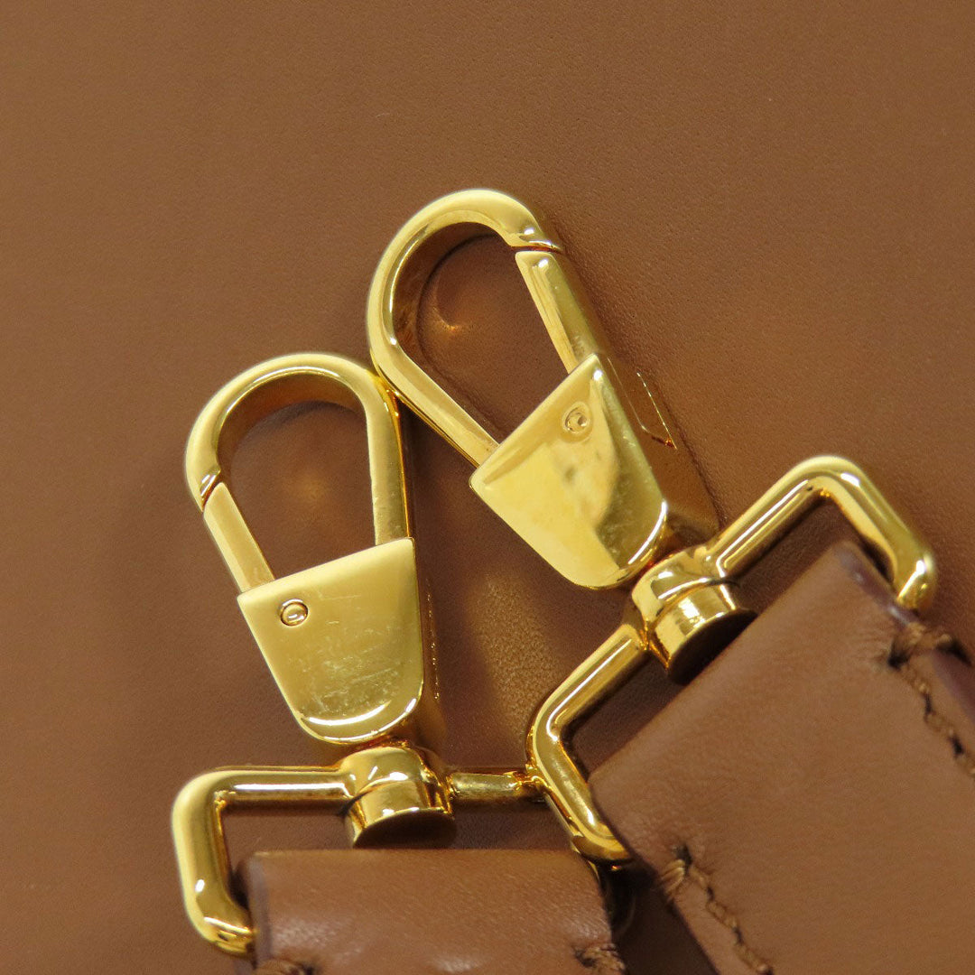 BURBERRY Handbag leather Brown 2WAY Women Used Authentic