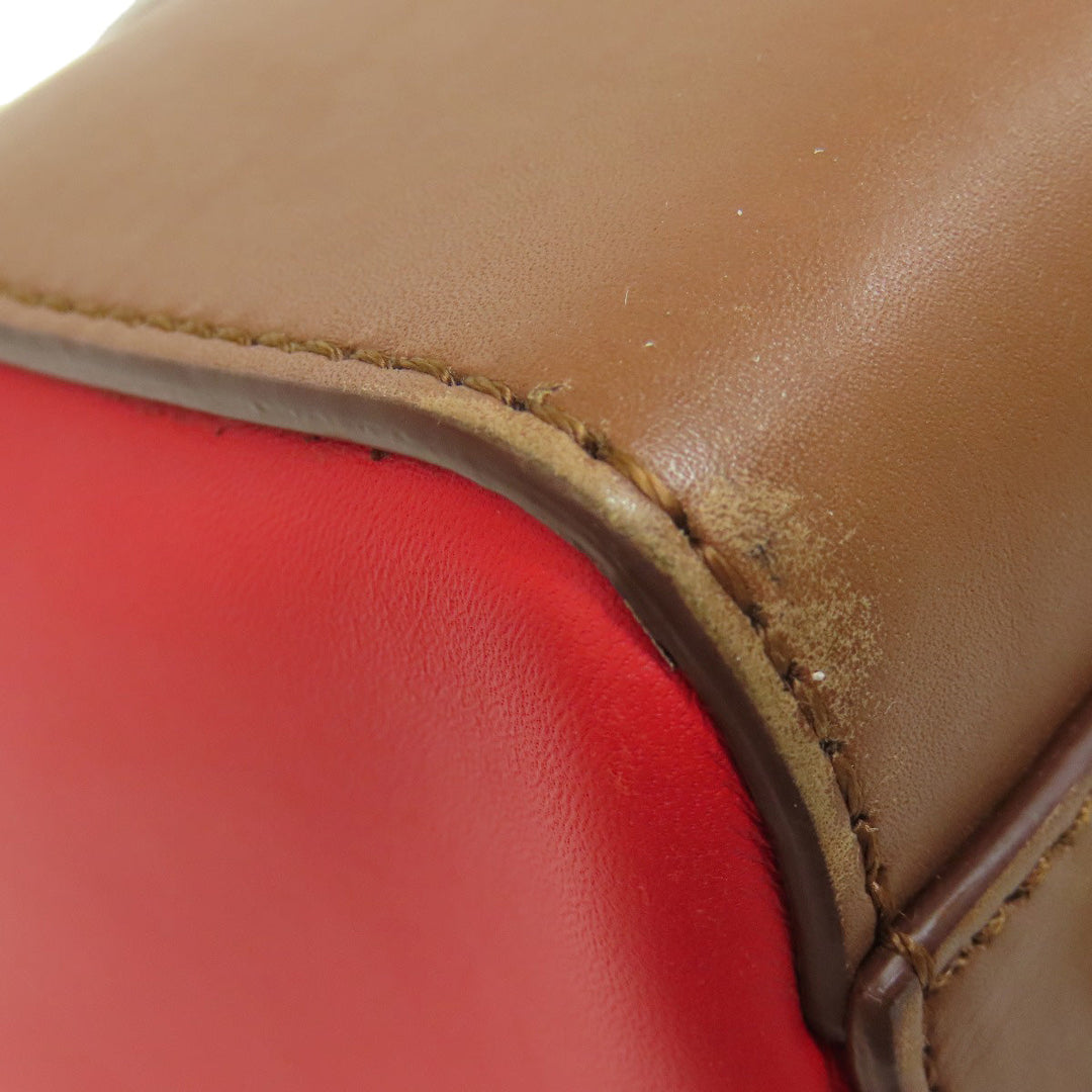 BURBERRY Handbag leather Brown 2WAY Women Used Authentic