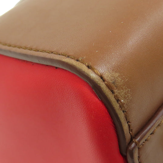 BURBERRY Handbag leather Brown 2WAY Women Used Authentic