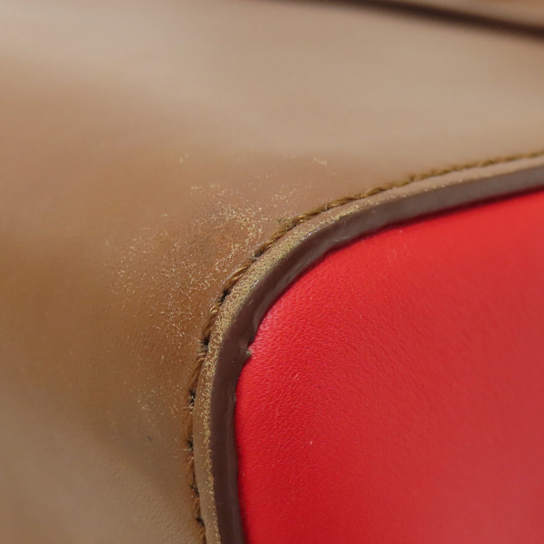 BURBERRY Handbag leather Brown 2WAY Women Used Authentic