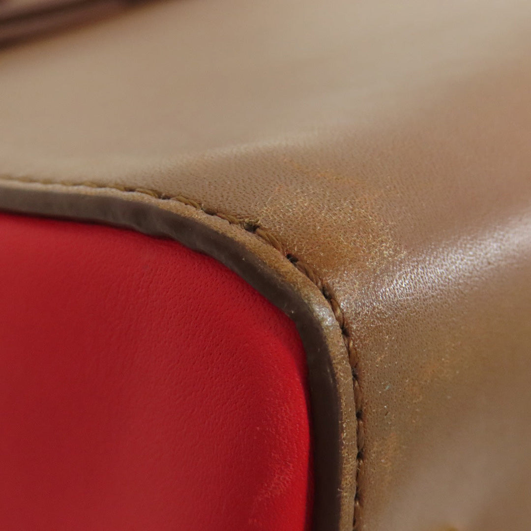 BURBERRY Handbag leather Brown 2WAY Women Used Authentic