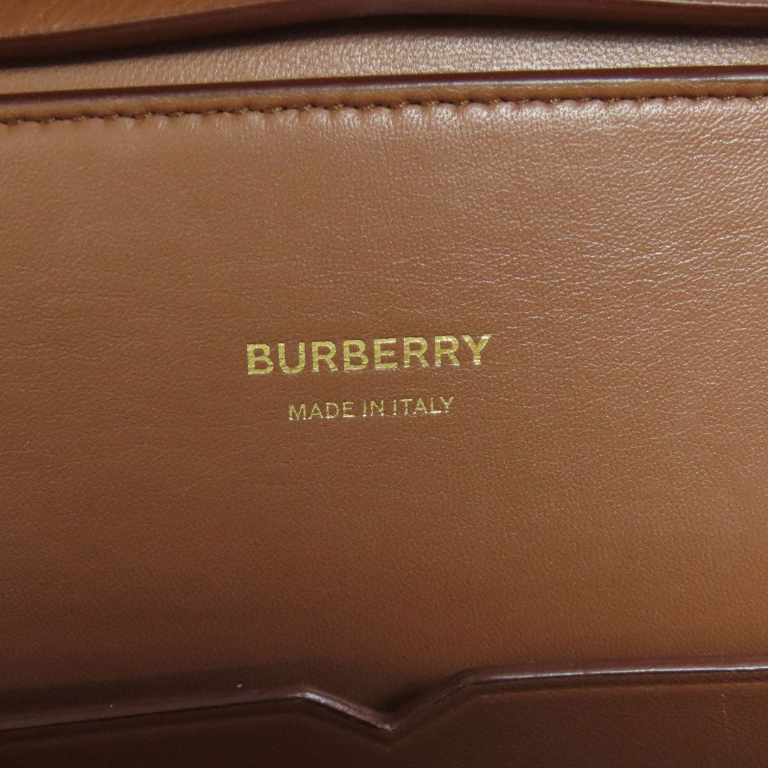 BURBERRY Handbag leather Brown 2WAY Women Used Authentic