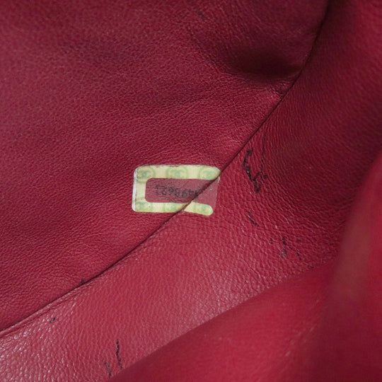 CHANEL Shoulder Bag lambskin Red COCO Mark Gold Metal Women Used Authentic