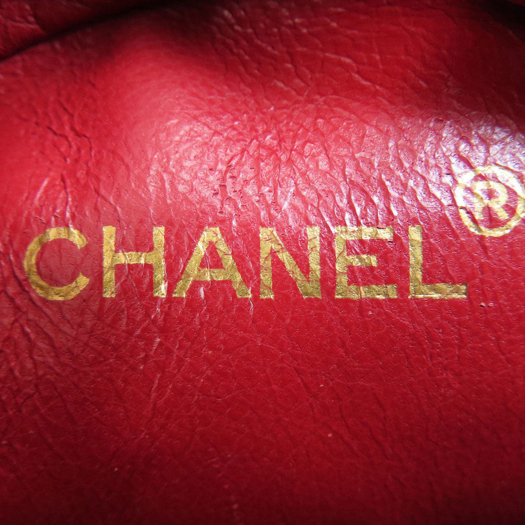 CHANEL Shoulder Bag lambskin Red COCO Mark Gold Metal Women Used Authentic