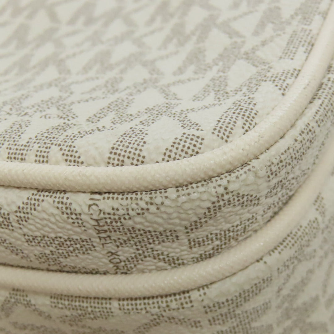 MICHAEL KORS Shoulder Bag PVC white MK signature Women Used Authentic