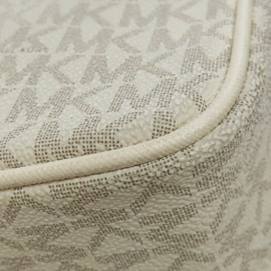 MICHAEL KORS Shoulder Bag PVC white MK signature Women Used Authentic