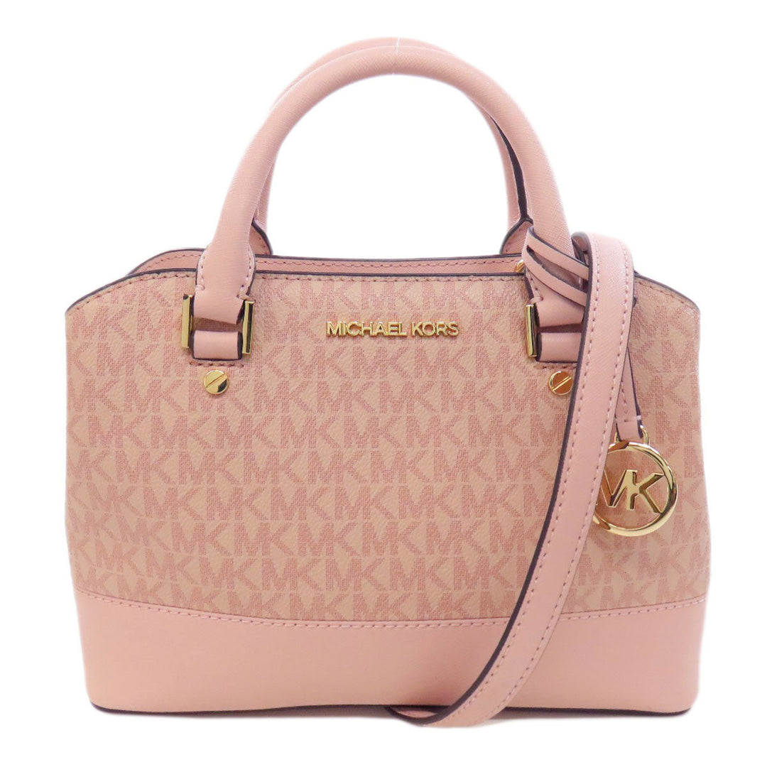 MICHAEL KORS Handbag PVC pink MK Signature 2WAY Women Used Authentic