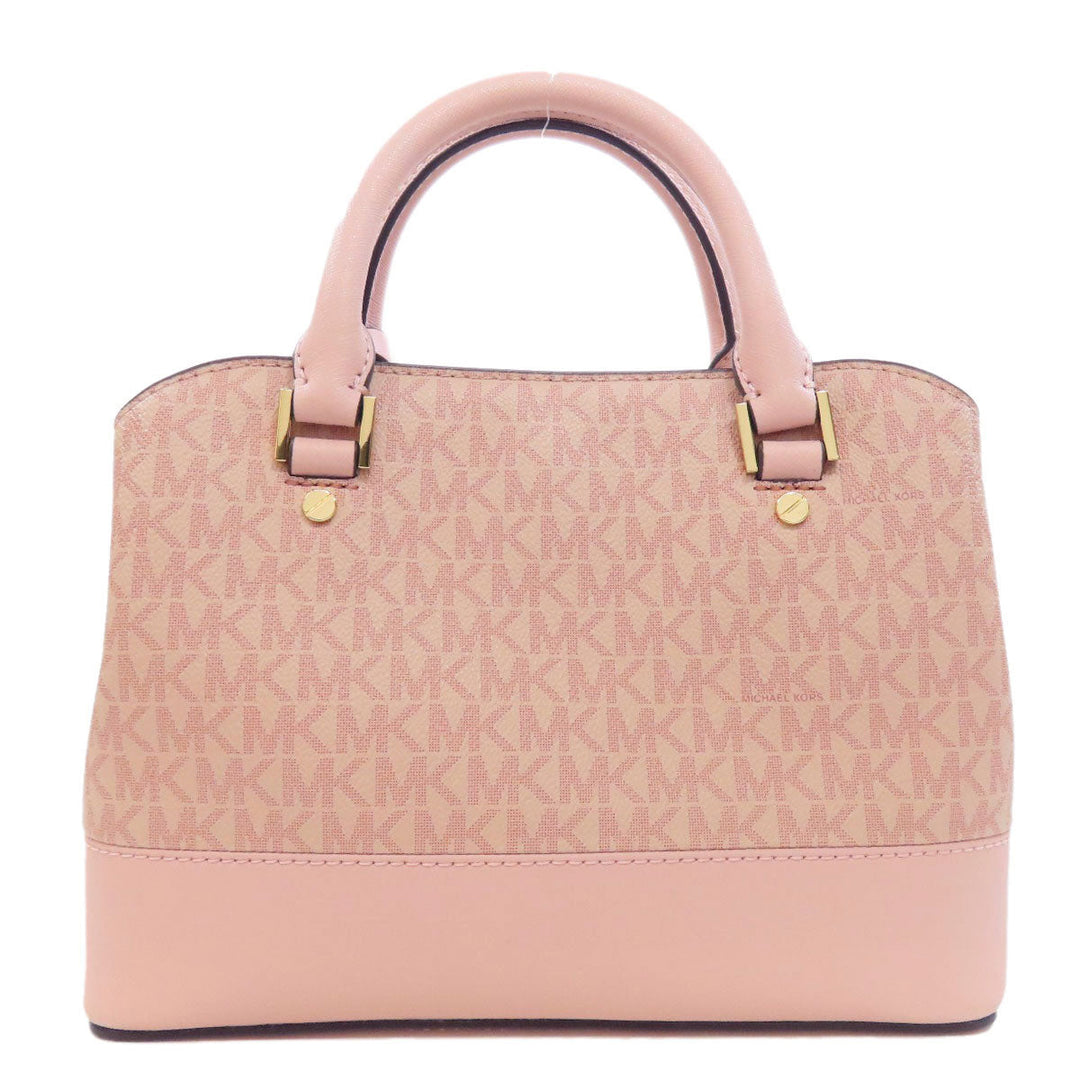 MICHAEL KORS Handbag PVC pink MK Signature 2WAY Women Used Authentic