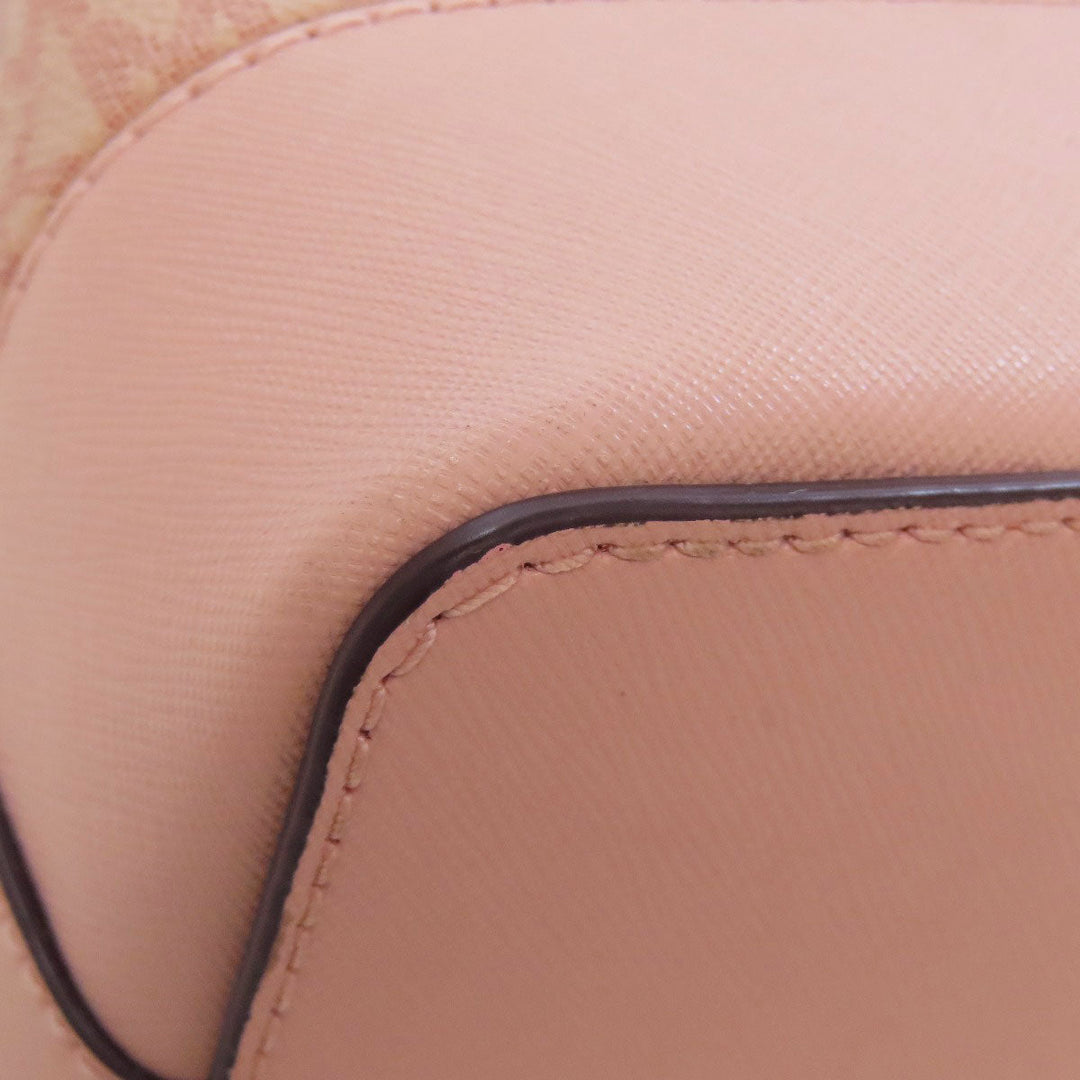 MICHAEL KORS Handbag PVC pink MK Signature 2WAY Women Used Authentic